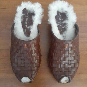 Henry Beguelin Leather Shearling Lined Mule